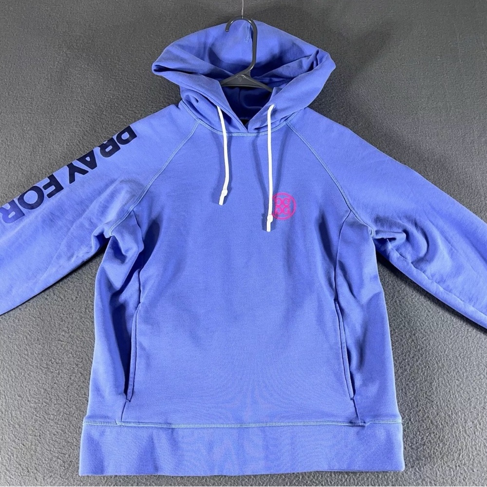 Women’s Medium G/Fore “Pray For Birdies” Hoodie Sweatshirt Golf Blue *Embroidery - Picture 2 of 14